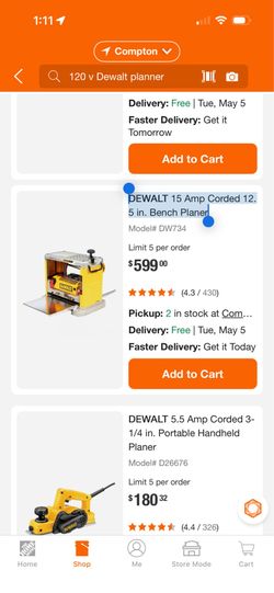 DEWALT15 Amp Corded 12.​5 in.​ Bench Planer