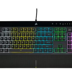 CORSAIR - K55 RGB Pro Full-size Wired Dome Membrane Gaming Keyboard