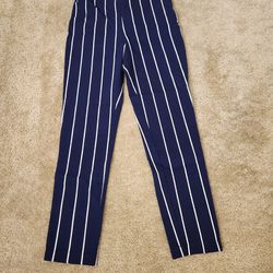 Girl's Forever 21 Blue/White Striped Dress Pants, Size L PAM