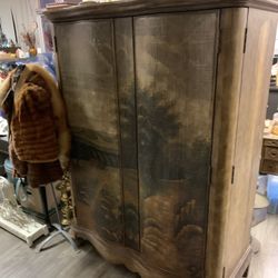 Wooden vintage wardrobe furniture