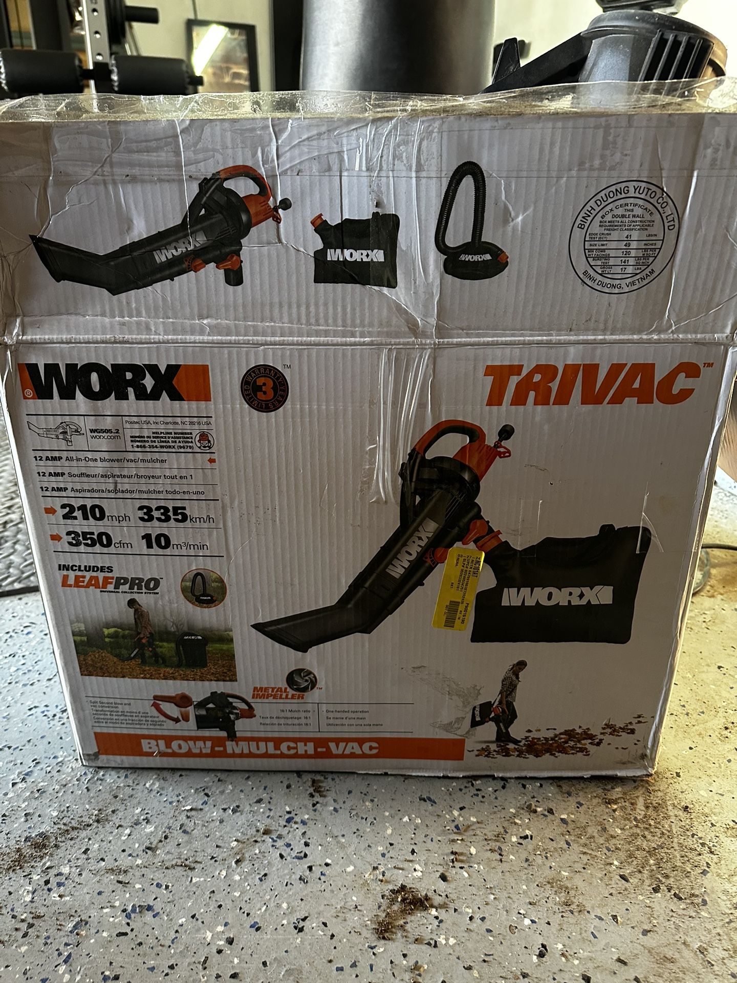 Worx Trivac 12 AMP 3-IN-1 leaf blower