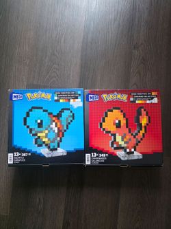 Pokemon Mega Bloks Pixel Art Charmander and Squirtle Brand New