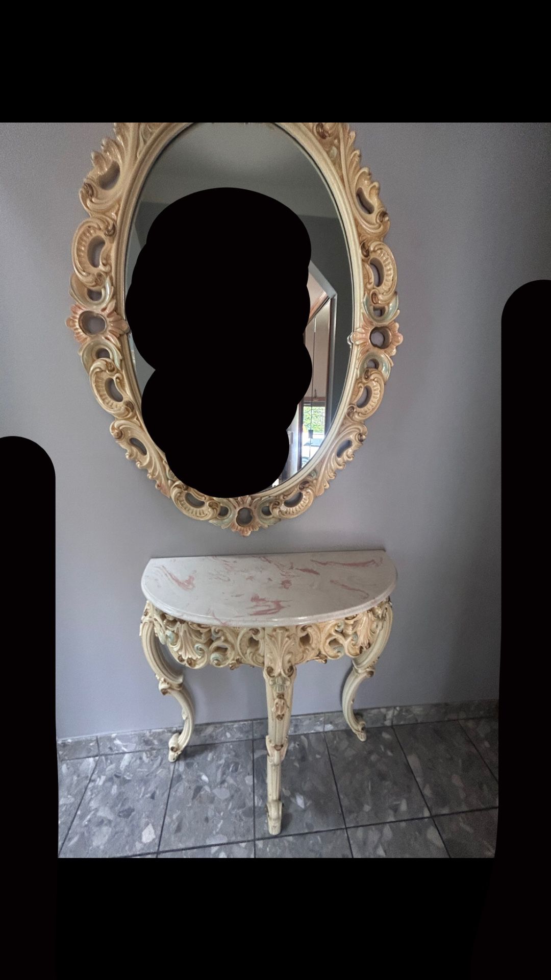 Italian Style Console With Matching Mirror 