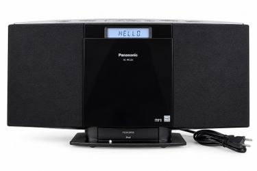 Panasonic SC-HC20 CD Stereo System AM/FM Radio iPod Dock Black Powers On