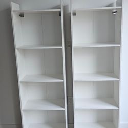 White bookshelves 