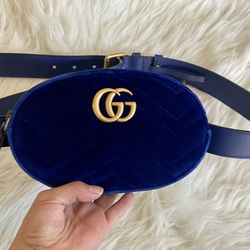 Gucci Marmont Matelasse Velvet Belt Bag