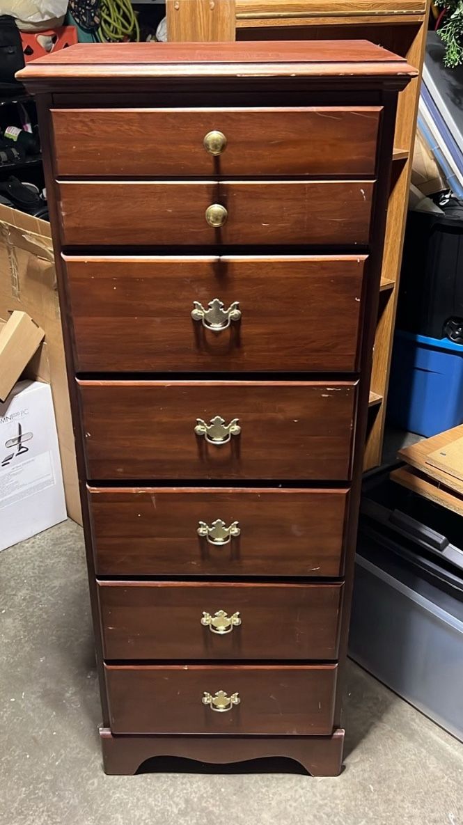 Tall Solid Wood Six Drawer Dresser
