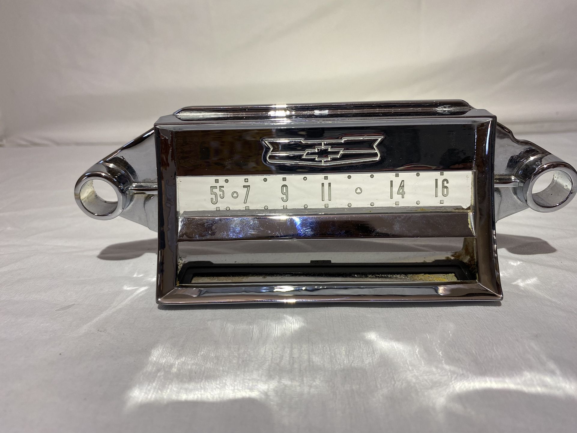 1957 Chevy Bel Air - Radio Chrome Bezel  w/ Plastic Face Plate