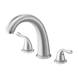 501*Roman Tub Faucet, 3 Hole Waterfall Bathtub Faucet, Gooseneck Bath Tubs Faucets Set with 2 Handles, Roman Tub Faucets Deck Mount for Adult Bathing,