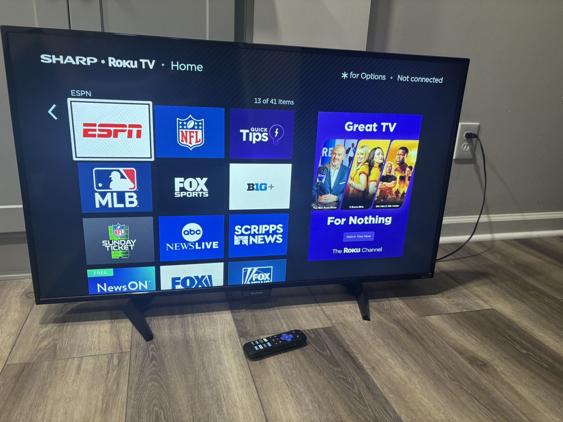 Sharp Roku TV 43 inch model LC-43LB481U