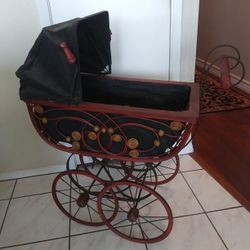 Antique Wicker Doll Carriage