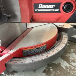 Miter Saw 12 Inch Compound - Bauer -Used But In Good Condition