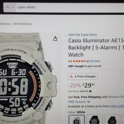 NEW Casio White digital watch 10 year battery / Hollywood