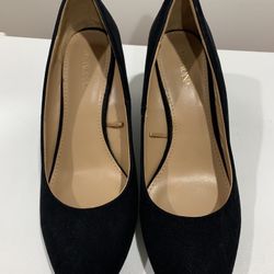 Merona Women's Shoes Black faux suede Wedge Pump High Heels Size 8