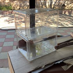 Plastic Shoe Boxes One Broken 