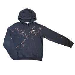 Bandulu x Nike Black Paint Splatter Embroidered Hoodie Sweatshirt Size: S