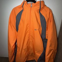 Nike Orange Zip Up Windbreaker 