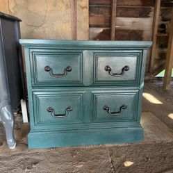 Vintage Style Teal Bed Side Table 