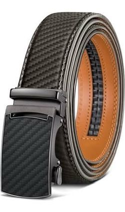 Men’s Ratchet Belt Carbon Fiber Buckle – Adjustable 42-48 Waist (New)
