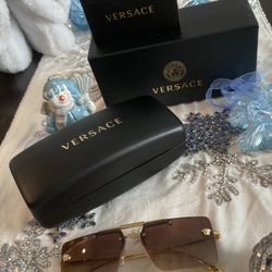 Versace 60mm Gradient Rectangular Sunglasses 