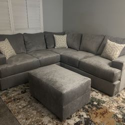 Brand New Super Plush Custom Grey Sectional 