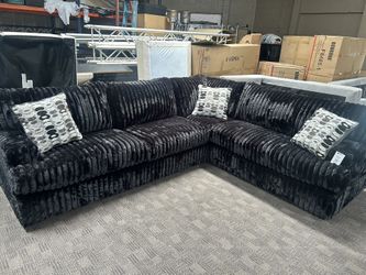 Large And Comfy Black Custom Sectional 