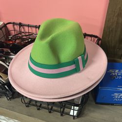 Green And Pink Hat