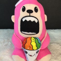 Pink Gorilla Eating Ice Cream Plush