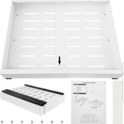 2 Pack - Pull Out Cabinet Organizer Adhesive, Expandable Cabinet Pull Out Shelves No Drilling Slide Out Cabinet Drawer Quiet Sliding Adjustable Width 