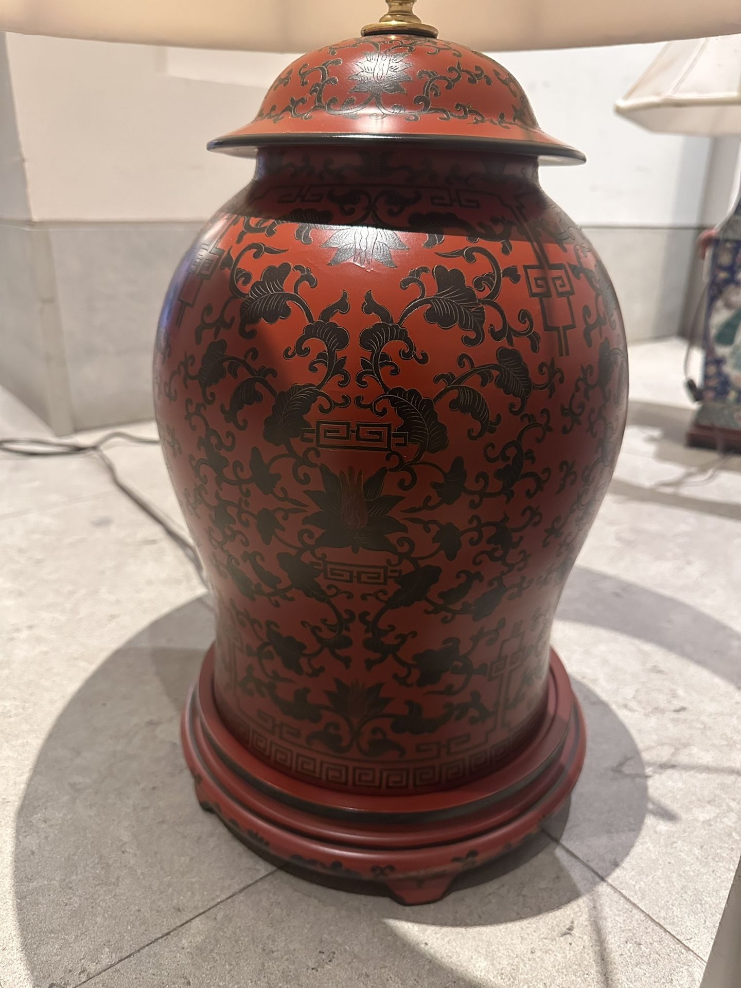 Cinnabar Lamps - Chinese Composite Table Lamps