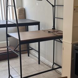 IKEA Haverud Table or Desk with storage ladder and lamp (detachable)