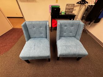 Blue accent chairs