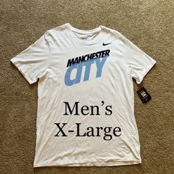 NIKE FC / Manchester City MAN CITY PL Premier League Soccer Futbol T-Shirt / COOL SHIRTS / SIZE: Men’s X-Large / Brand New w/ Tags!!