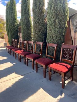 8 Solid Wood Chairs!