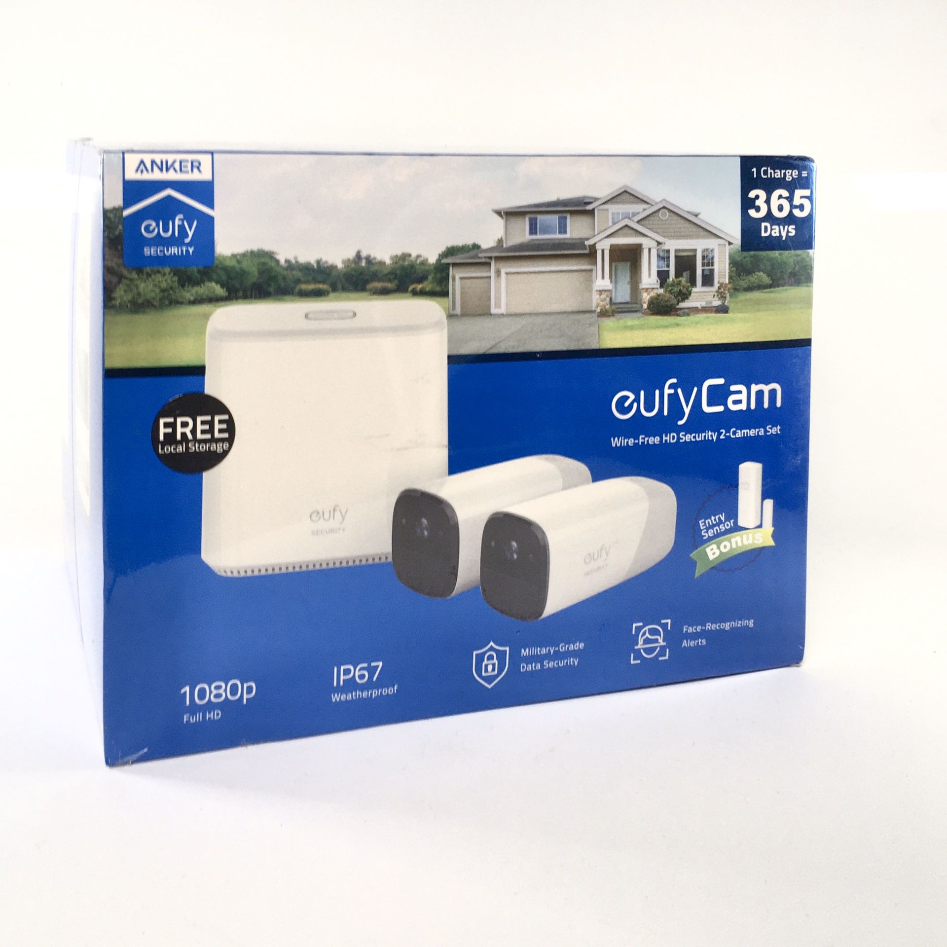 Eufy cam wire-free HD Security system 2 camera set hub and extender