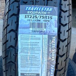 New Travelstar Ecopath ST ST225/75R15 10 Ply ,Trailer Tires – Set of 4 – Free Install & Mount