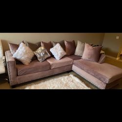 Pink & Gray Sectional 