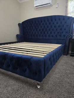 Navy Blue Bedframe