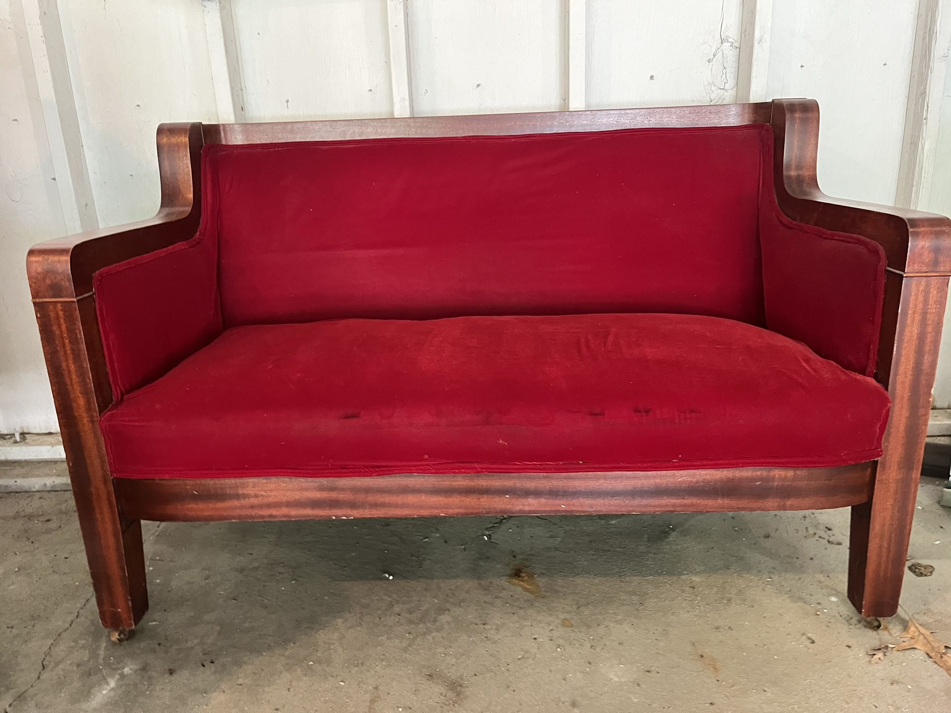 Red Wooden Couch