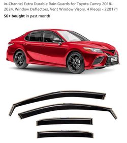 in-Channel Extra Durable Rain Guards for Toyota Camry 2018-2024, Window Deflectors, Vent Window Visors, 4 Pieces - 220171