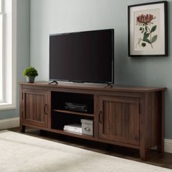 New Large Farmhouse Wood TV Stand in Dark Walnut