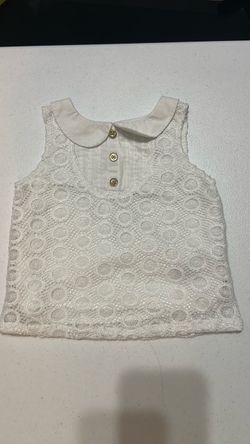 18 months White Lace Sleeveless Top with Peter Pan Collar