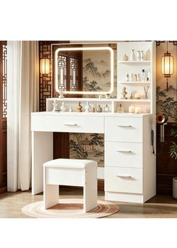 White Makeup Vanity $90