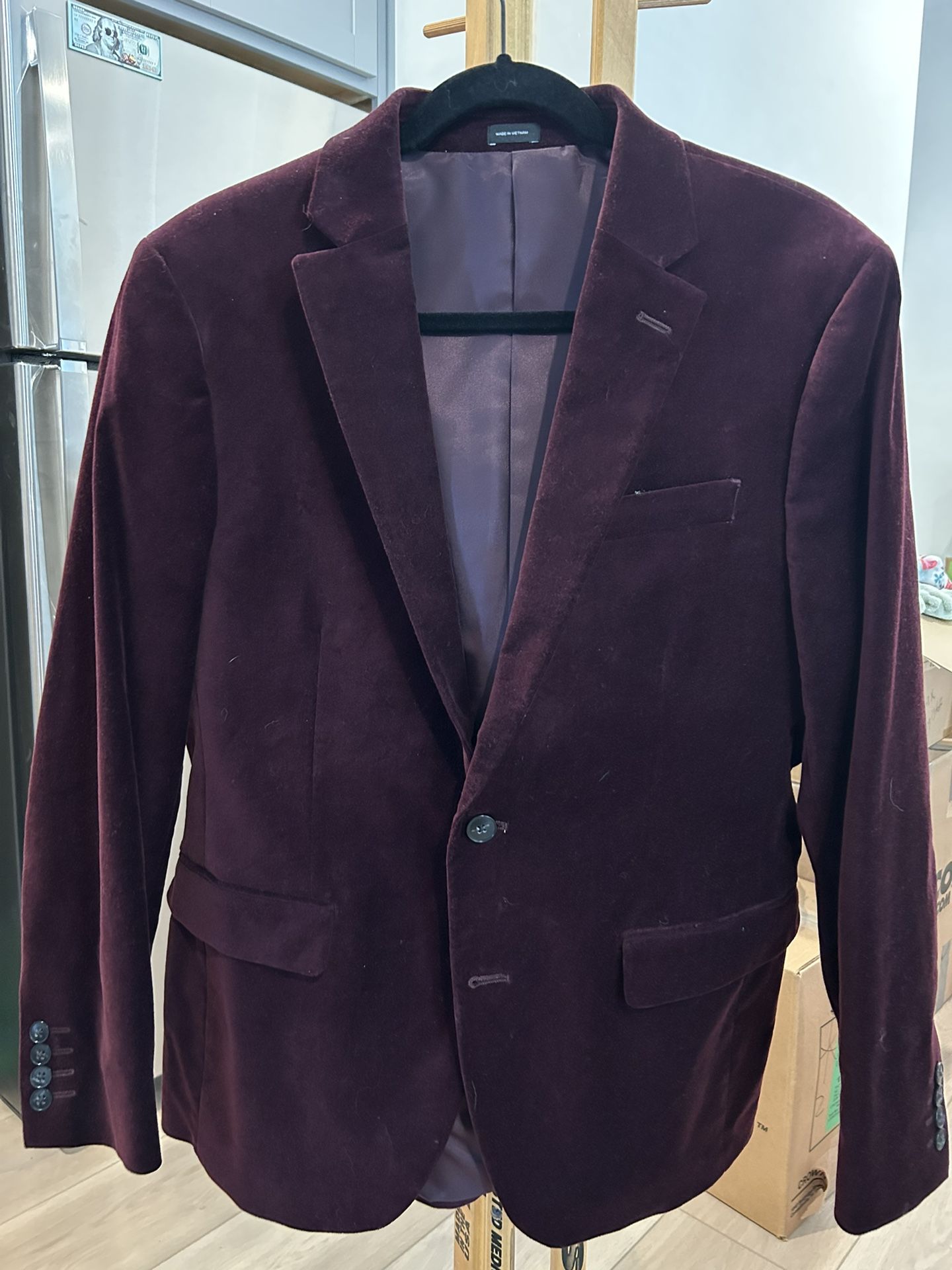 Men’s Burgundy Suit Jacket Sports Coat 40S