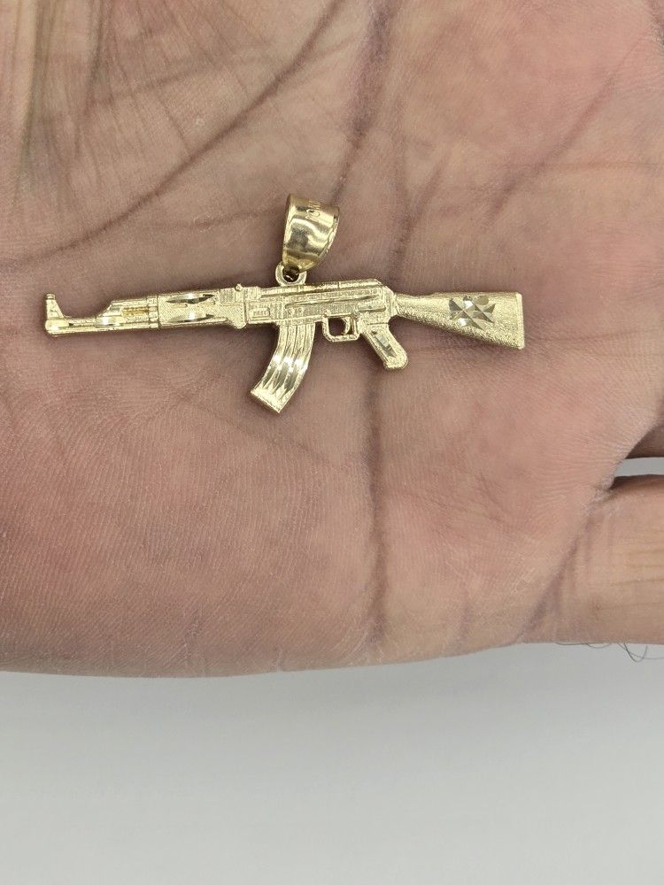 10kt Real Gold Gun Pendant