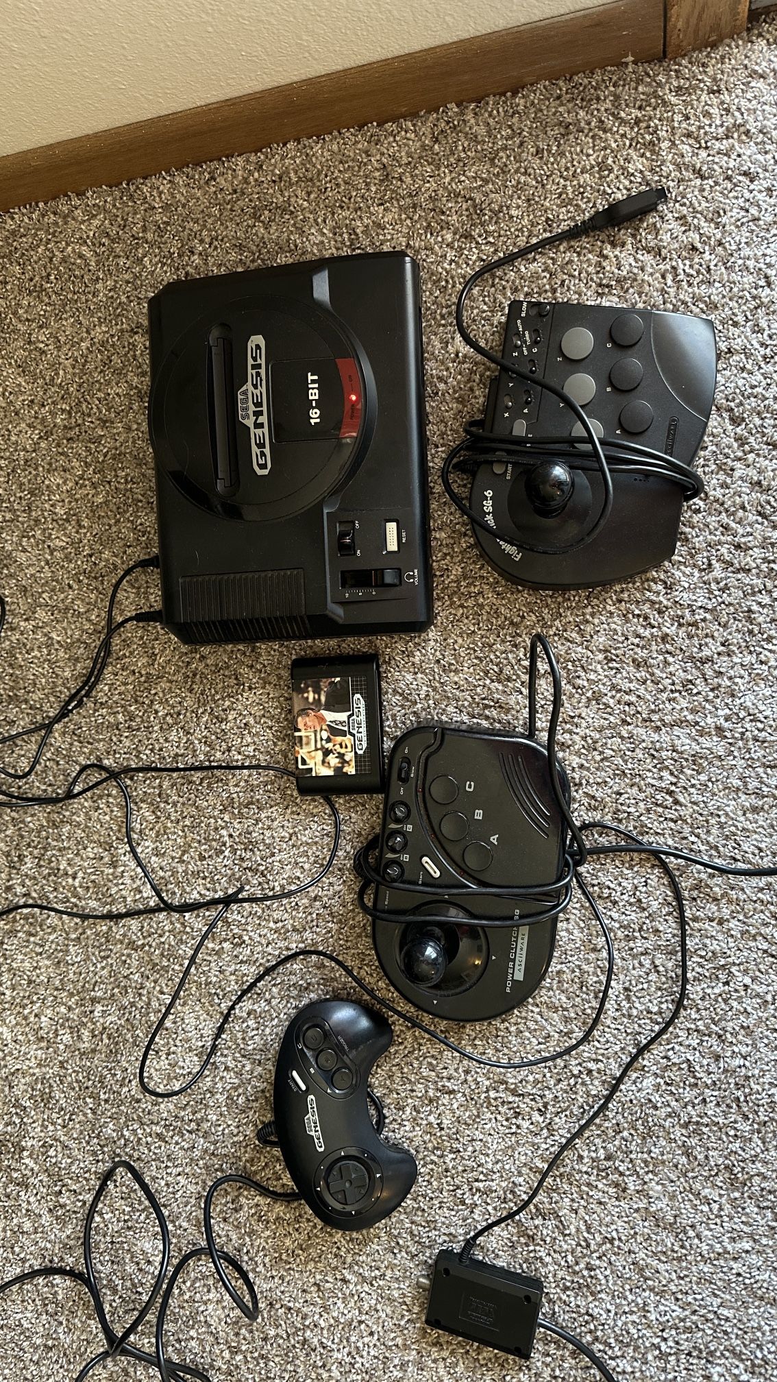 Original 16 bit Sega Genesis with fight sticks and controller