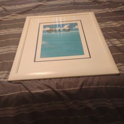 Ocean Picture Of Florida With Ocean And Palm Trees  Singed By Artist