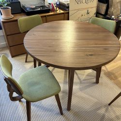 Dining Kitchen Table / Wood With Walnut Finish