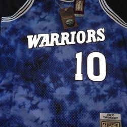 Golden State Warriors Tim Hardaway Throwback Mitchell And Ness Jersey Galaxy Edition NBA Basketball 