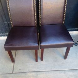 New brown leather Chairs (2pcs)